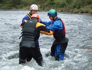 Wading safety demonstration